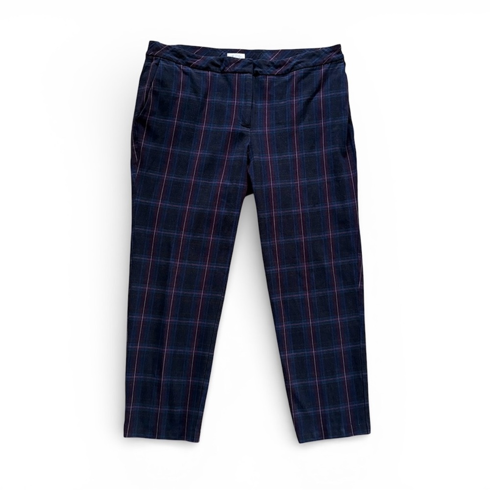 J. Jill Premium Bi-Stretch Plaid Ankle Pants Workwear Plus Size 16